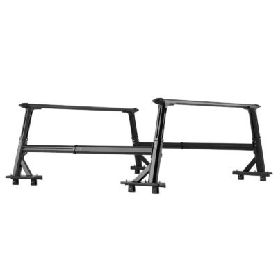 Truck Ladder Rack, 21-31.5 In Height, Adjustable Non-Drilling Aluminum Cargo Rack With Sidebar, 800 Lbs Static Capacity, Ideal For Canoes, Surfboards, Ladders, Lumber, Tents, And Large Cargo
