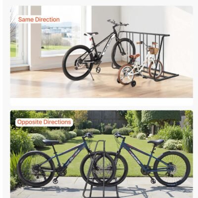 Floor Bike Rack For 3-Inch Tire Width Grid Bike Rack Stand 6-Bicycle Capacity