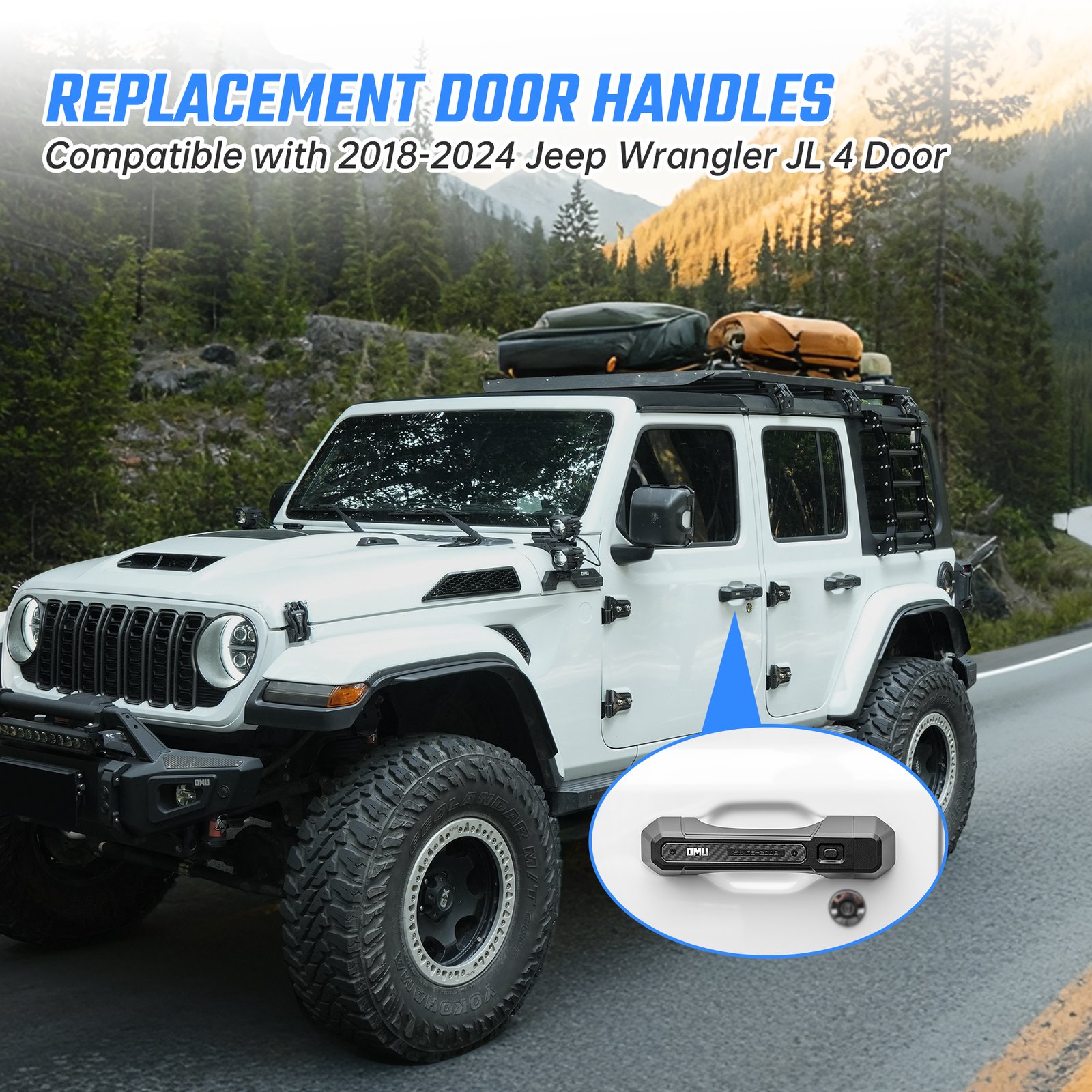 Door Handle Cover For Wrangler JL 2018 4 Doors 5 Pcs - Image 8