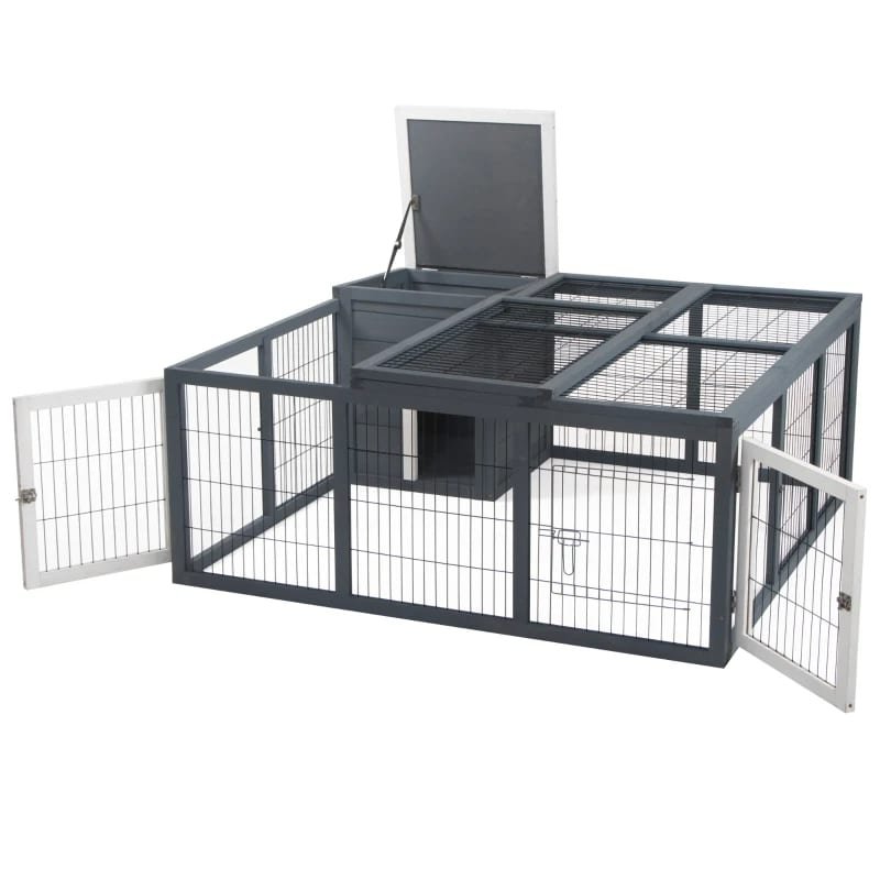 Rabbit Hutch, Waterproof Rabbit House For Small Animals, Gray - Image 6