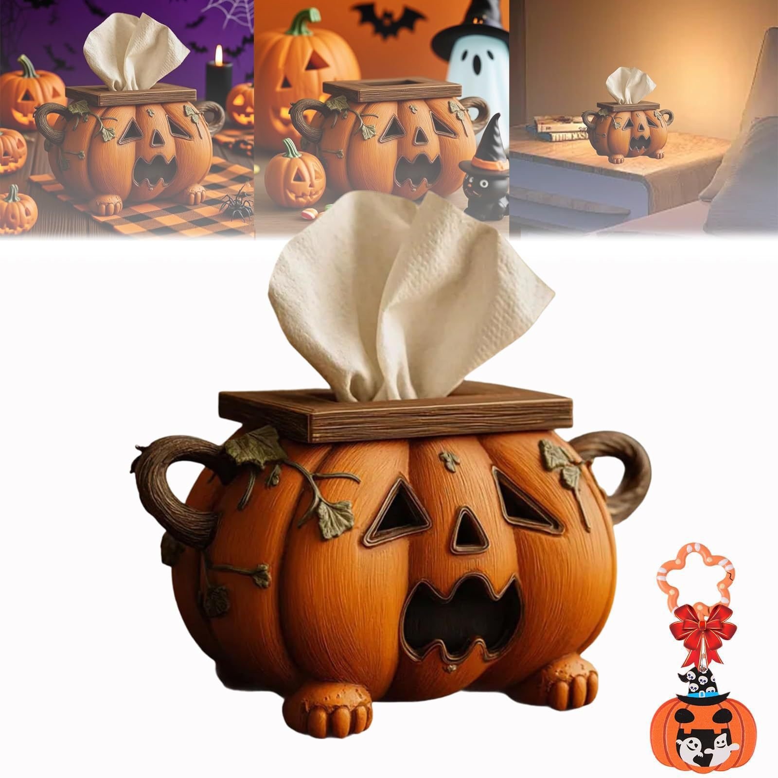 Halloween Pumpkin Tissue Box Holder Sanitary Rack - Image 4