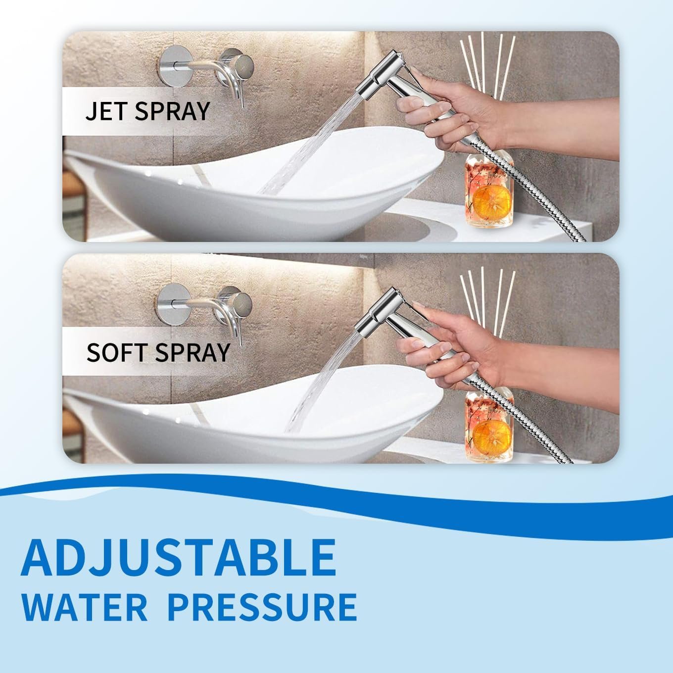 Handheld Bidet Sprayer For Toilet, Jet Sprayer For Toilet Muslim Shower, Adjustable Cloth Diaper Sprayer Bidets Attachment For Toilet, Toilet Bidet Sprayer With Bidet Hose For Feminine Wash - Image 4
