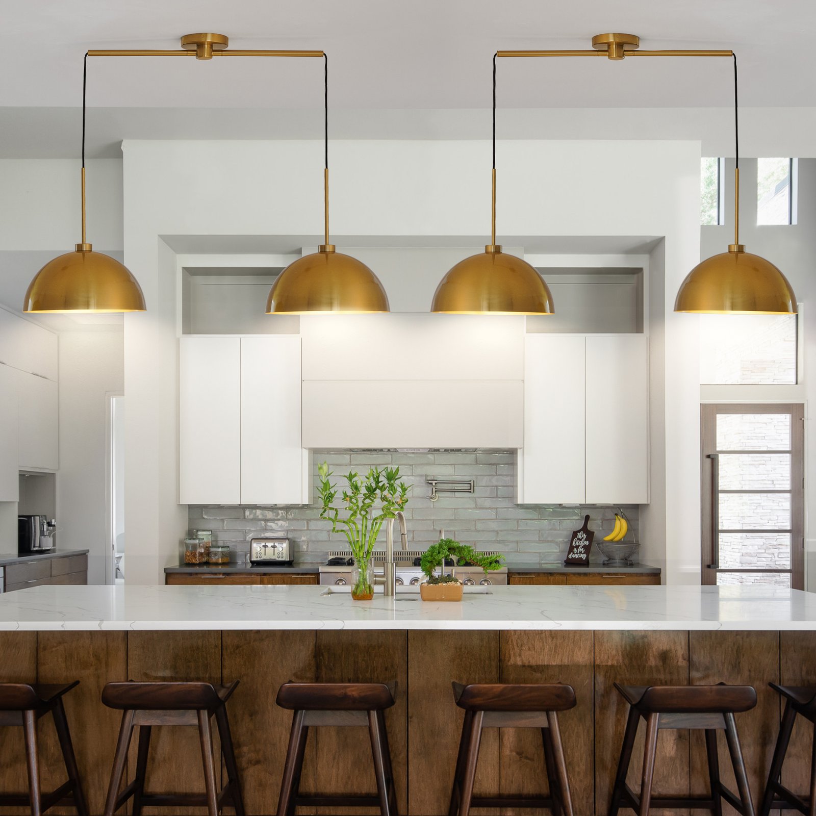 41 Industrial Modern Copper Color Double Pendant Light - Adjustable Ceiling Hanging Lamp With Bright Finish For Dining Room, Kitchen, Or Living Room -Stylish And Durable Lighting Fixture No Bulbs - Image 8