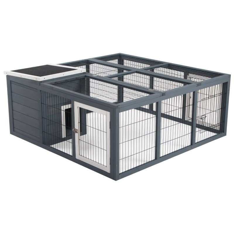 Rabbit Hutch, Waterproof Rabbit House For Small Animals, Gray - Image 5
