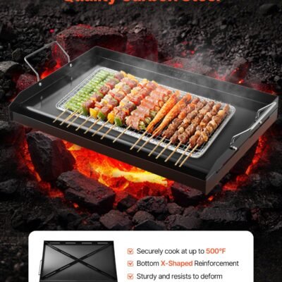 24x16 In Flat Top Griddle Carbon Steel Universal BBQ Grill Pan Cookware