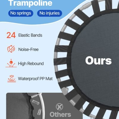 36" Kids Trampoline, 3FT Indoor Outdoor Trampoline, Foldable Mini Trampoline With Handle, Rebounder Trampoline For Toddlers, Birthday Gift For 3+ Years Children, Boys Girls For Fun, Bule