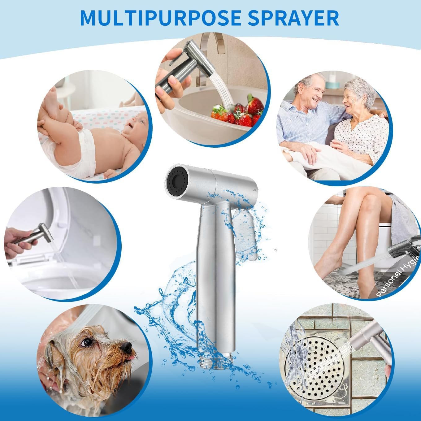 Handheld Bidet Sprayer For Toilet, Jet Sprayer For Toilet Muslim Shower, Adjustable Cloth Diaper Sprayer Bidets Attachment For Toilet, Toilet Bidet Sprayer With Bidet Hose For Feminine Wash - Image 2