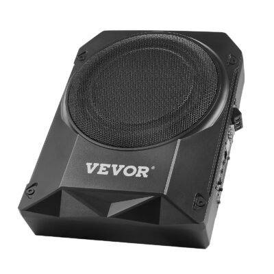 10" 400W Underseat Car Subwoofer, Slim Powered Car Subwoofers Under The Seat, Low Profile Audio Sub Built-in Amplifier, High/Low Level Input & Volume Controller For SUVs, Car, Truck, RV