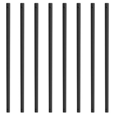 Staircase Metal Balusters, 29.5'' X 1'' Flat Aluminum Alloy Decorative Banister Spindles, 51 Pack Deck Baluster With Screws, Classic Hollow Deck Railing Satin Black Powder Coated For Porch