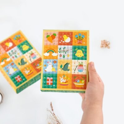 15pcs Advent Calendar Boxes 12 Grids Bunny Chick Rabbit Patterns Surprise Gift Box