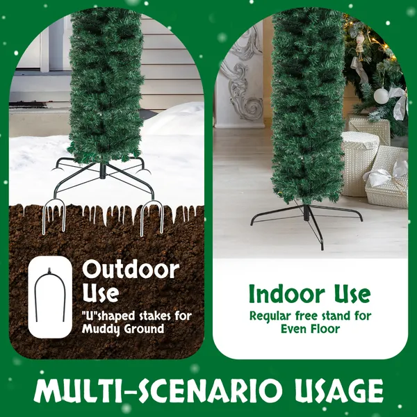 240X40X260cm 1650 Branches PVC Christmas Arch Holiday Arch Decoration Green - Image 4