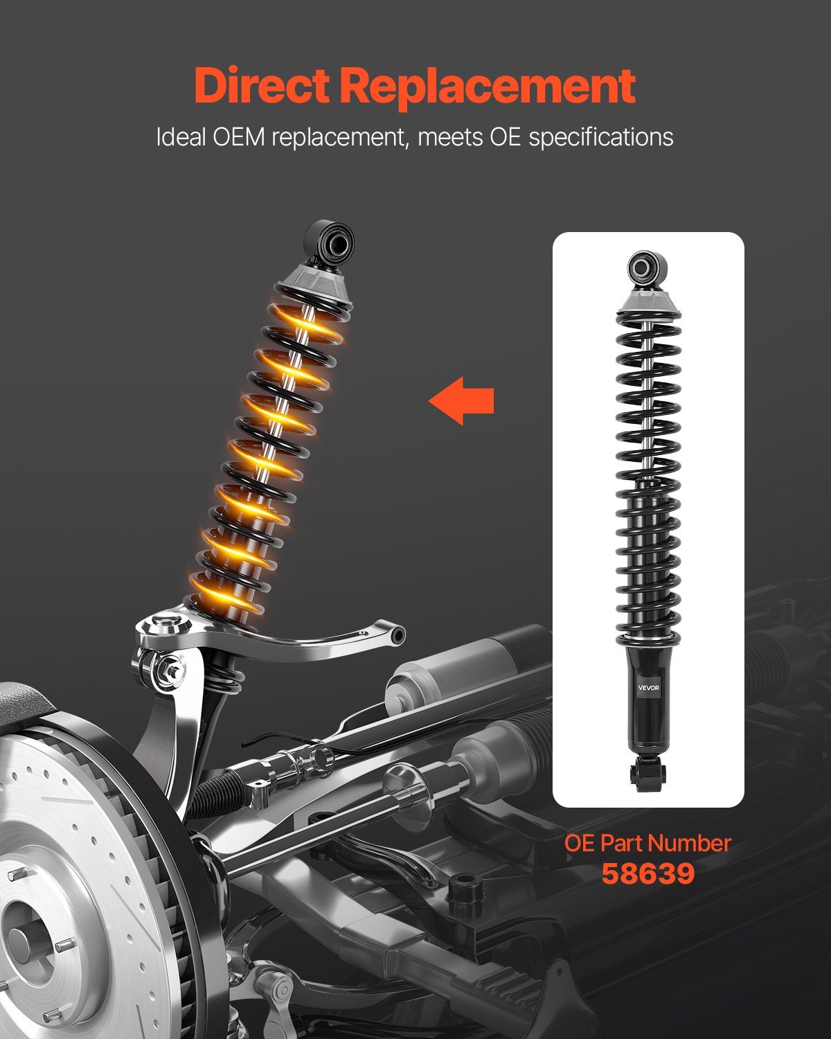 Rear Shock Absorber Strut Assembly, 2Pcs Shock And Strut Assembly With Coil Spring, Fit 2000-2006 Chevrolet Suburban 1500, 2000-2006 Chevrolet Tahoe, 2000-2006 GMC Yukon, Replace For OE 58639 - Image 3