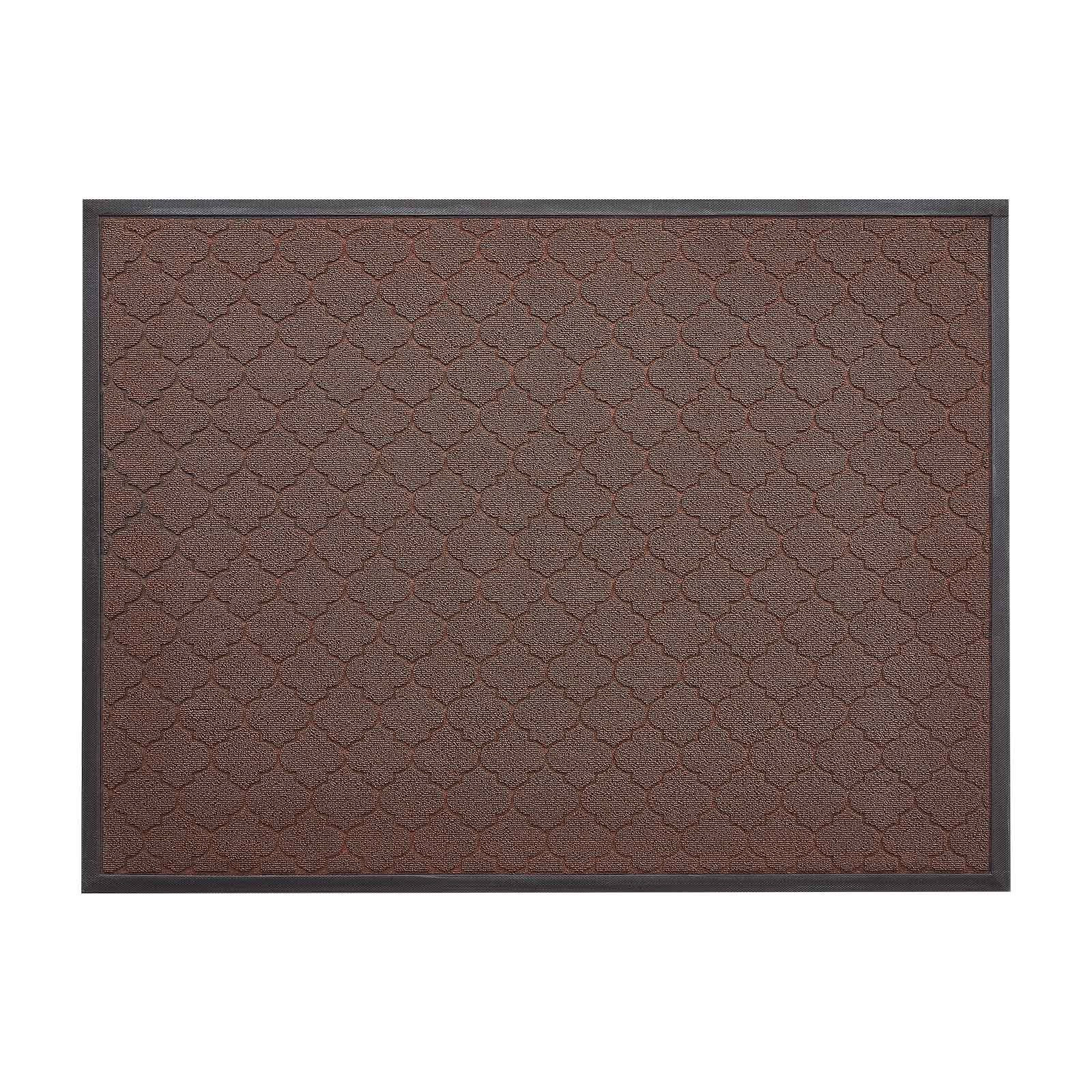 Front Door Mat, 47 X 35 In Commercial Floor Mat For Indoor And Outdoor, Modern Stylish Carpet With TPE Backing, Heavy Duty Washable Entry Industrial Rug For Hallway, Balcony, Garage, Brown