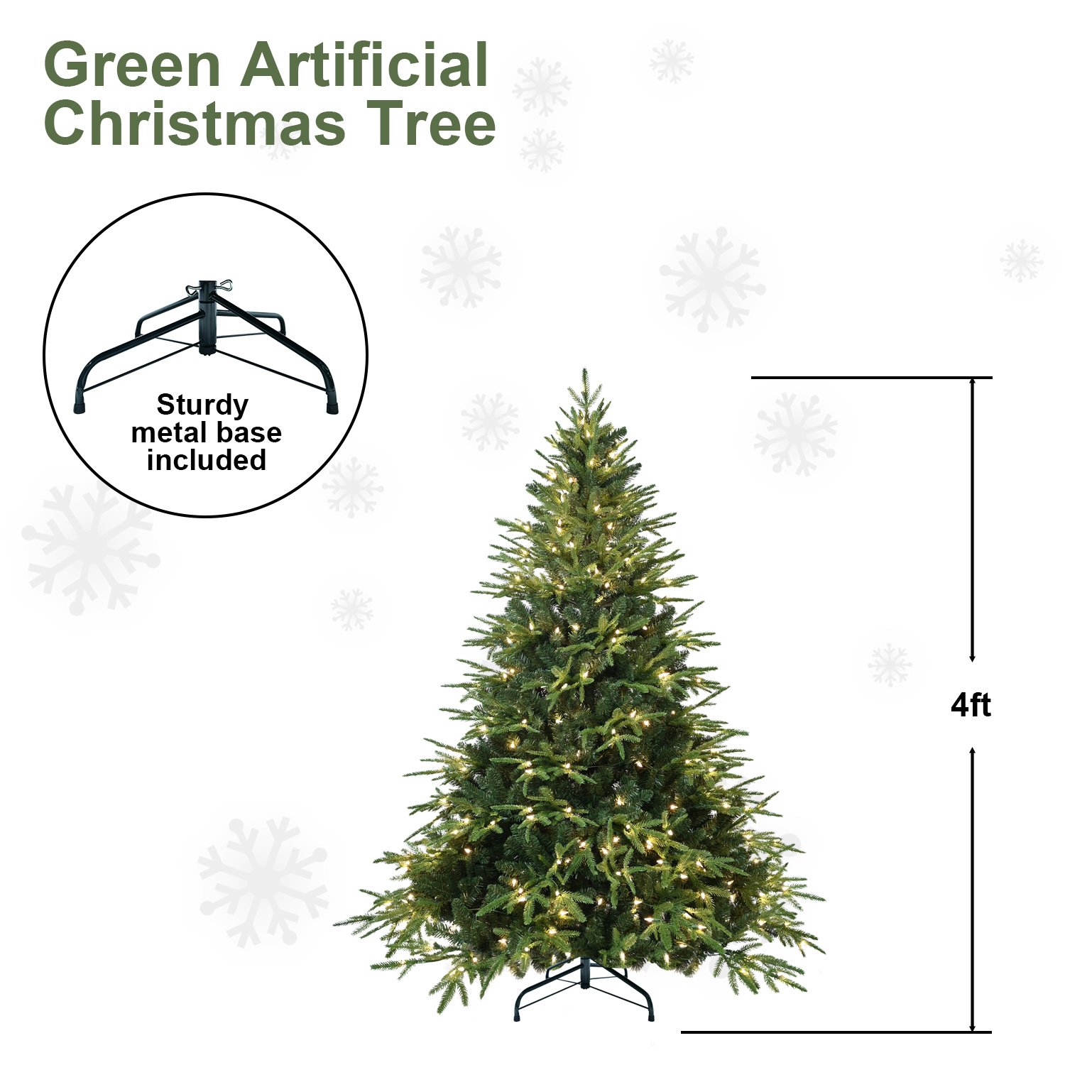 PVC Christmas Tree, Christmas Decorations, Green, With Lights