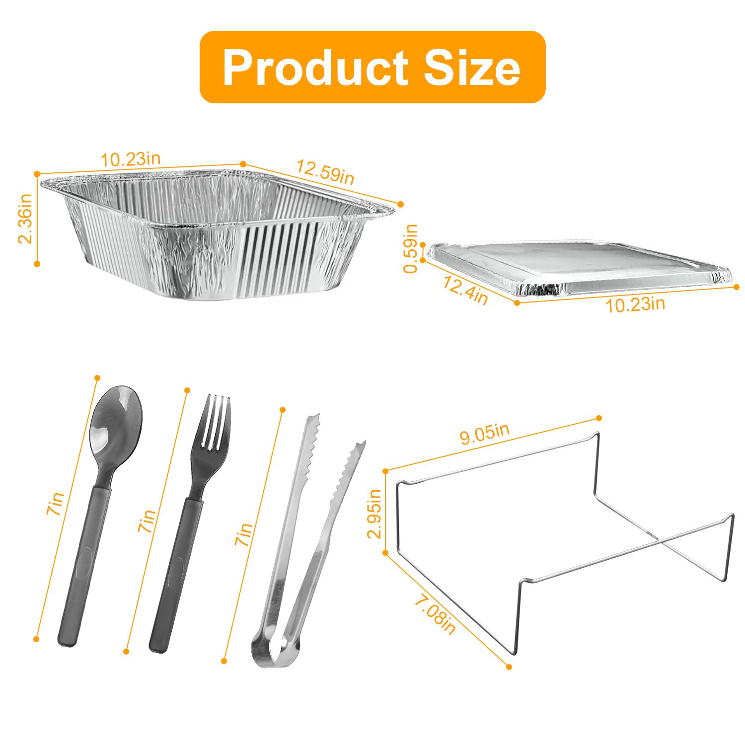 36Pcs Per Set Disposable Chafing Dish Buffet Set Food Warmers For Party Buffet Server Catering Supplies With Covers Utensils Half Size Food Pans For Parties Events BBQ Catering - Image 4