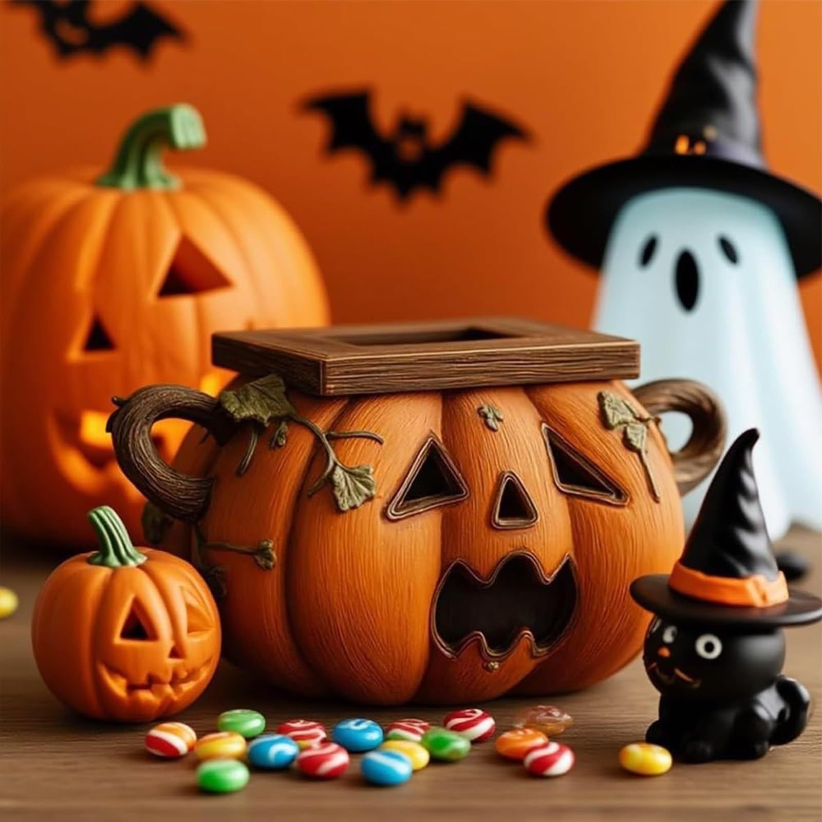 Halloween Pumpkin Tissue Box Holder Sanitary Rack - Image 3