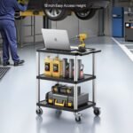 3-shelf Utility Cart 300 Lbs 27.6 X 18.1-inch Service Cart With Wheels