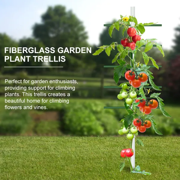 6ft*2ft 2PC White Round Tube Climbing Trellis, Stylish, Simple, Durable, And Creates A Beautiful Space Filled With Greenery. - Image 3