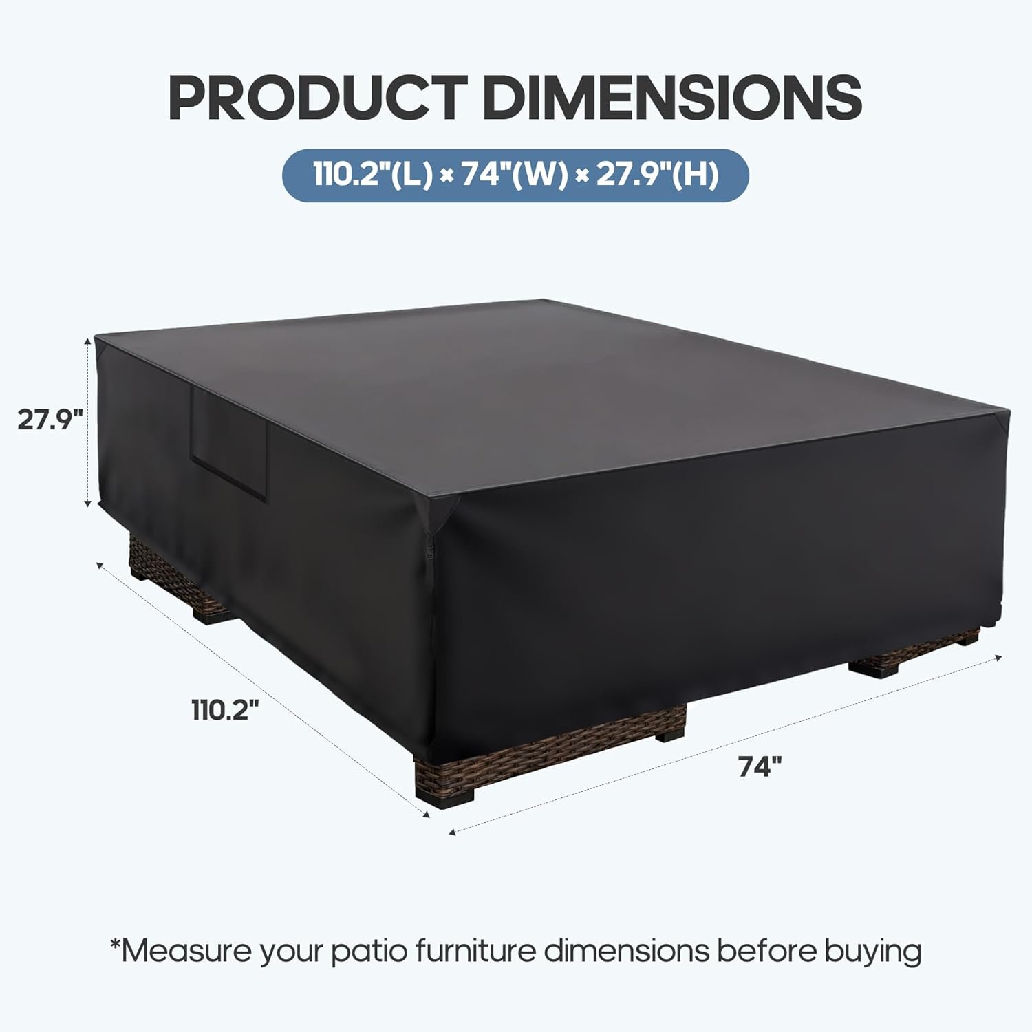 Heavy-duty Rectangular Courtyard Furniture Covers - 600D Waterproof Outdoor Dining Table And Chair Covers - Image 3