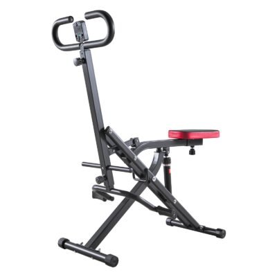 Squat Machine, Deep Squat Rowing Machine For Home, Easy Setup & Foldable Exercise Equipment, Glute Trainer Machine With 12-Gear Adjustable Resistance, Glutes & Leg Home Workout Machine, Black