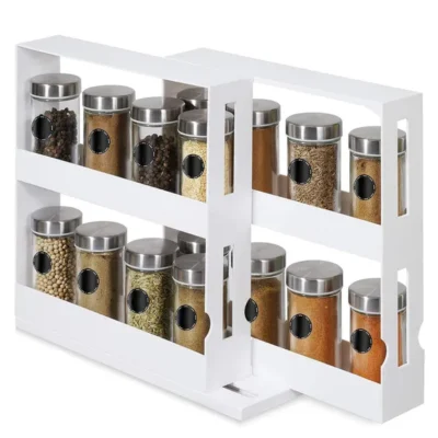 Swivel Cabinet Organizer Revolving Kitchen Rack Spice Organizer For Cabinet Condiment Holder Shelf