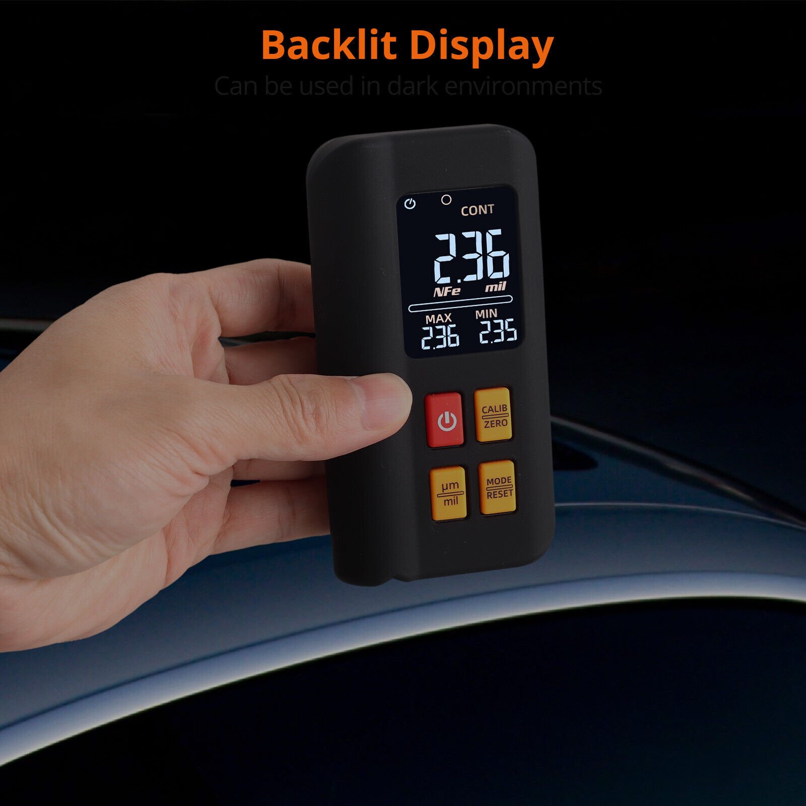 LCD Digital Thickness Gauge Car Coating Paint Film Depth Tester Fe NFe Probe - Image 8