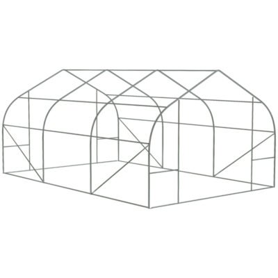 11.5' X 10' X 6.5' Outdoor Portable Walk-In Tunnel Greenhouse With Windows-Deep Green