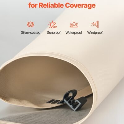 Sun Shade Sail Canopy Covers, Fit For 10 X 9.2 Ft Screen House Tent, Sun Protection, 5.51 X 4.23 Ft 300D Oxford Silver-Coated Fabric, Pack Of 3 (Not Include Tent), For Outdoor Activities, Beige