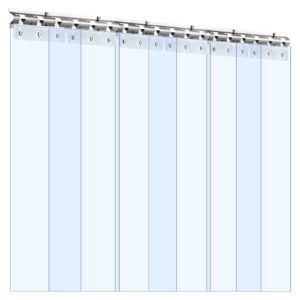 Clear PVC Strip Curtain, 80 In Height X 36 In Width X 0.08 In Thickness, 6 PCS Walk In Freezer Cooler Curtain Strips, Smooth Waterproof Plastic Door Strips For Warehouse, Freezer, Garage Doors