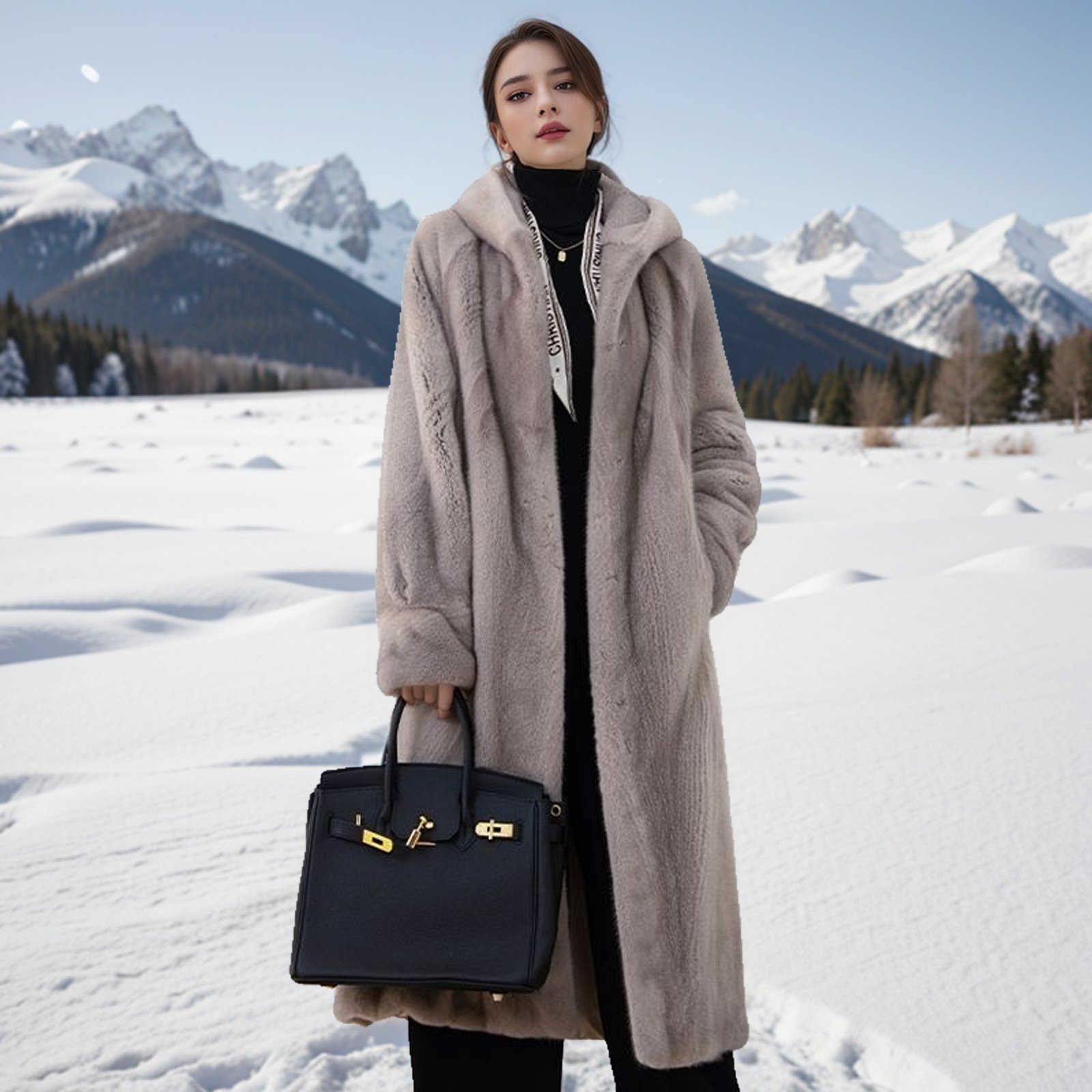 Loose Plus Size Long Leopard Print Fur Coat - Image 10