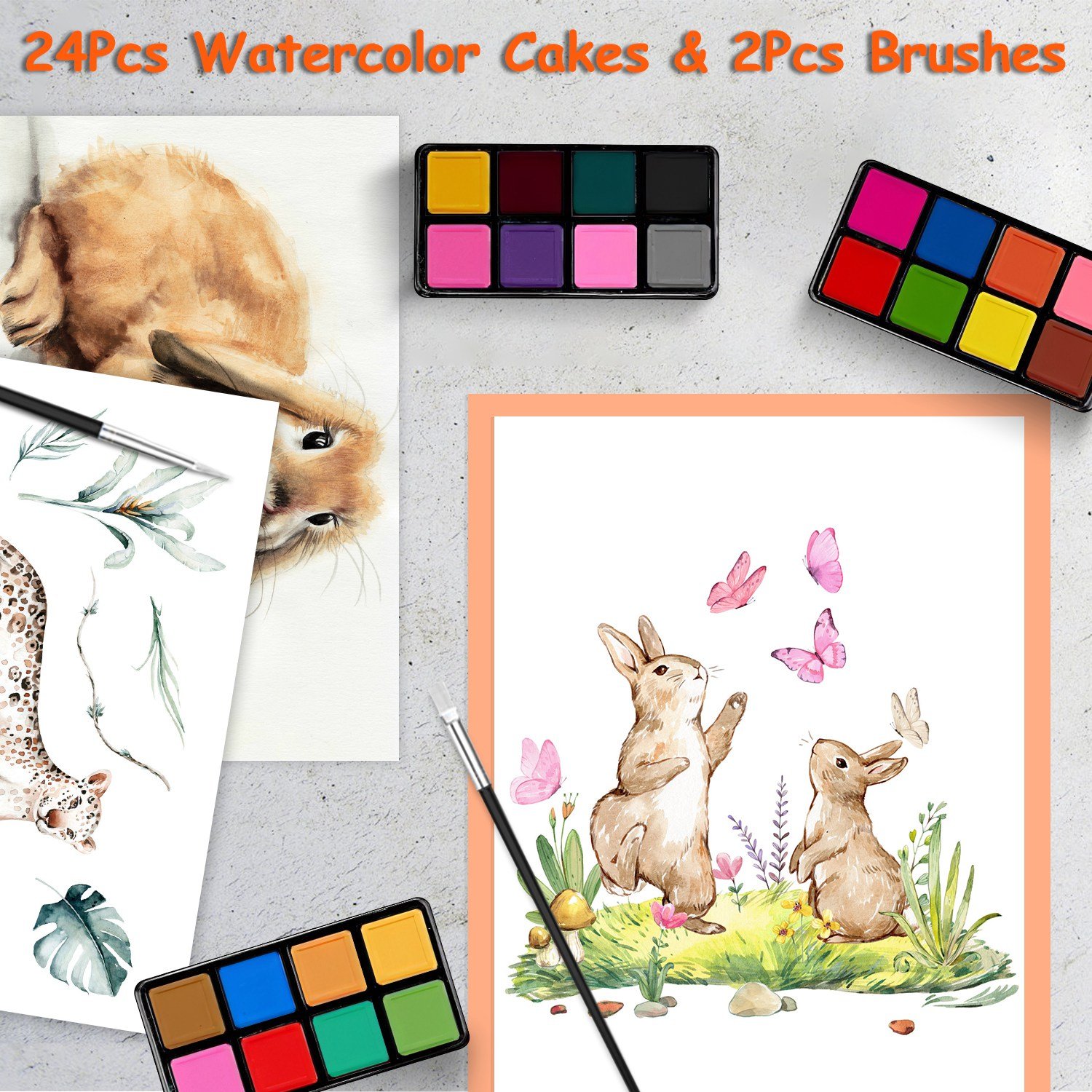 140Pcs Art Supplies With Colored Pencils Oil Pastels Crayons, Watercolor Cakes Brushes Sharpener Eraser In Elegant Wooden Box Professional Art Kit For Kids Adults Beginners Pros Office Supplies - Image 6