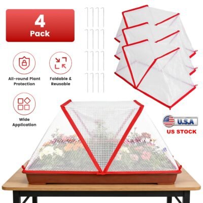 4Pack  Garden Row Accelerator Plants Covers Plant Net Cage Guard Greenhouse Covers Protect Seedling Fruit Vegetable Rows From Frost Animals