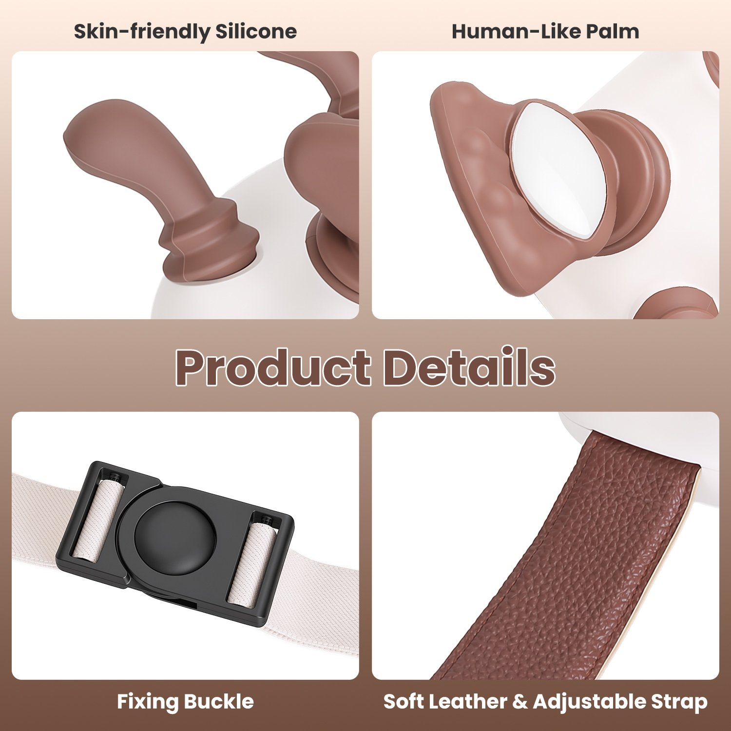 Cordless Shiatsu Neck Massager With Heat, 4 Silicone Massage Nodes, 3 Intensity Levels & 2 Heat Settings, 2000mAh Rechargeable With 10 Mins Timer, Deep Tissue Massager For Neck Shoulder Back Leg - Image 4