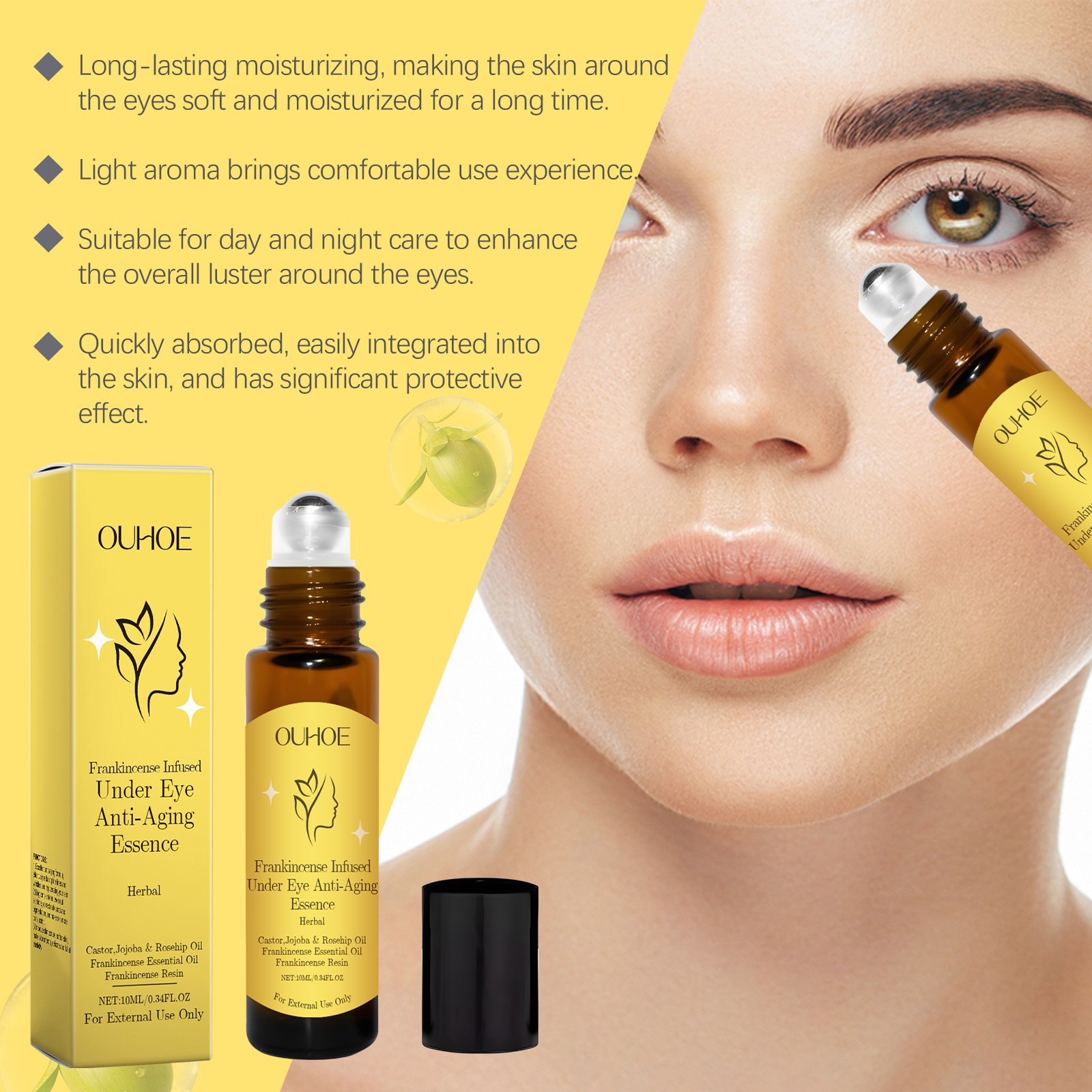 OUHOE Eye Essence Firming Eye Essence Moisturizing And Moisturizing Daily Massage Treatment For The Skin Around The Eyes - Image 3