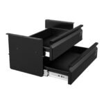 VEVOR 16" Wide Under Desk Drawer Slide Out, Under Desk Mounted Pull-out Drawer Attachment, Hidden Desktop 2 Layer Storage Organizer, Under Table Pencil Drawer For Home Sit Stand Workstation, 18x9x8 In