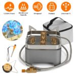 12000W Portable Camping Stove With Cassette Adapter Windproof Outdoor Backpacking Burner With Carrying Case Igniter For Outdoor Hiking Camping Picnic Backpacking