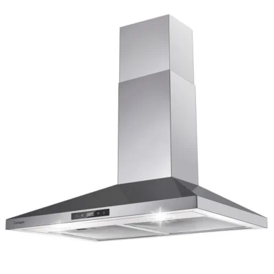 30 Inch Range Hood Wall Mounted 450 CFM Touch Panel Kitchen Stainless Steel Vented