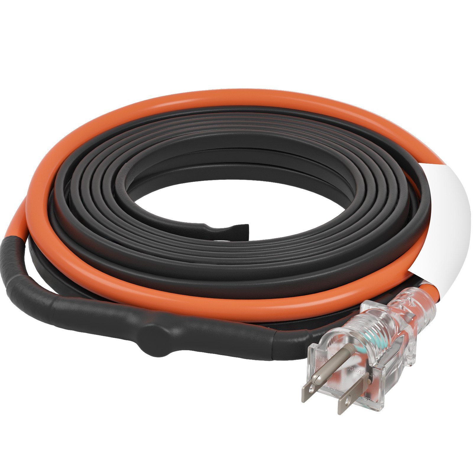 Self-Regulating Pipe Heating Cable, 12FT 5W/FT Heat Tape For Pipes Freeze Protection, Water Pipe Heat Cable With Built-in Thermostat Protects PVC Hose, Metal And Plastic Pipe From Freezing
