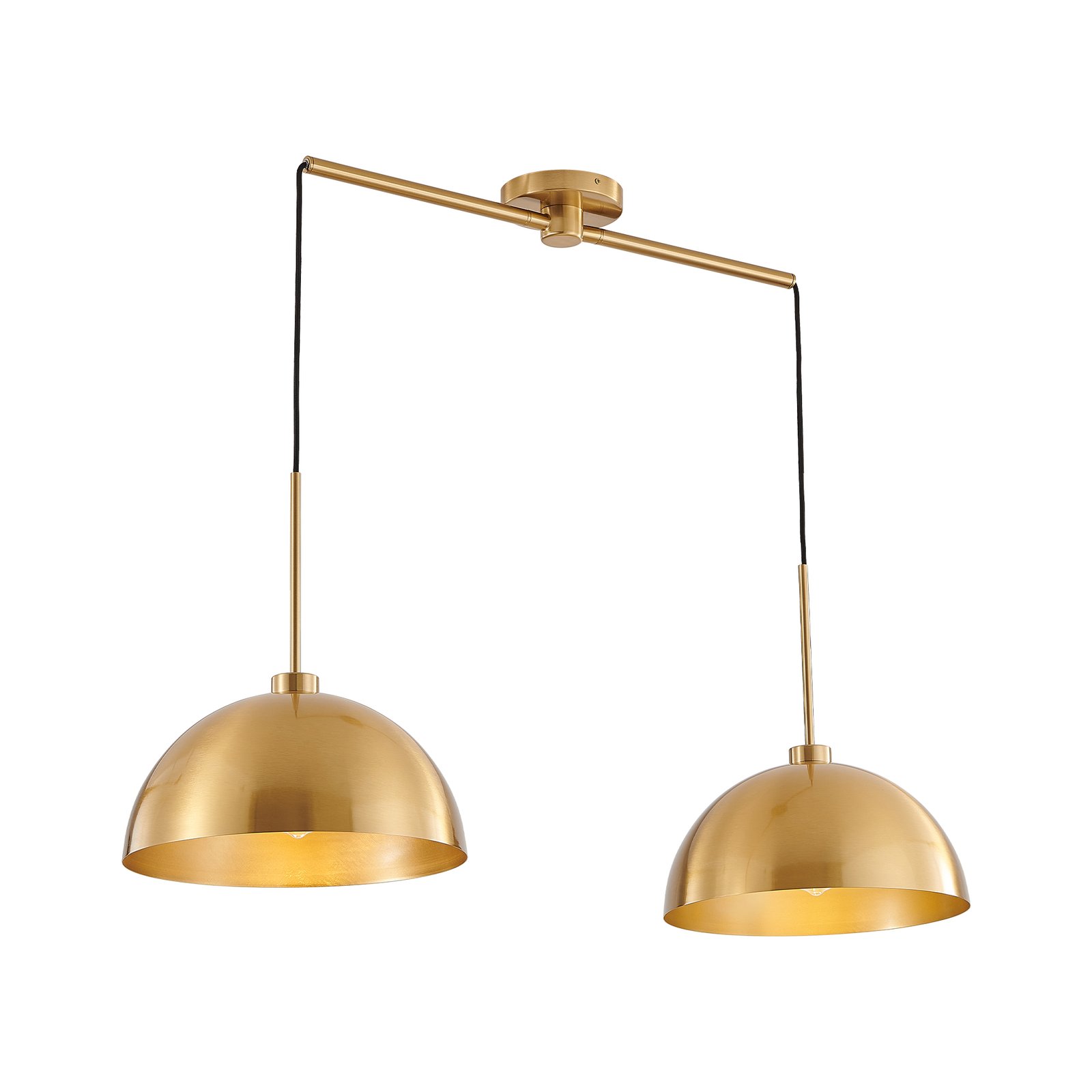 41 Industrial Modern Copper Color Double Pendant Light - Adjustable Ceiling Hanging Lamp With Bright Finish For Dining Room, Kitchen, Or Living Room -Stylish And Durable Lighting Fixture No Bulbs - Image 2