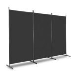 6FT Trifold 160g Polyester Fabric Plastic Foot Carbon Steel Frame Foldable Screen Black