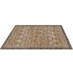 Area Rug, 7.5 X 9.5 Ft Large Washable Rug, Non-Slip And Tear-Resistant Soft Carpet, Pet & Child Friendly Vintage Area Rugs, Indoor Mat For Bedroom, Living Room, Office, Entryway, Brown Green