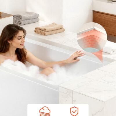 Alcove Bathtub, 48" X 30" Contemporary Alcove Acrylic Bathtub, Soaking Bath Tub With Left Hand Drain And Overflow Hole, Large Rectangular Deep Soak Tub For Bathroom With Integral Flange, White