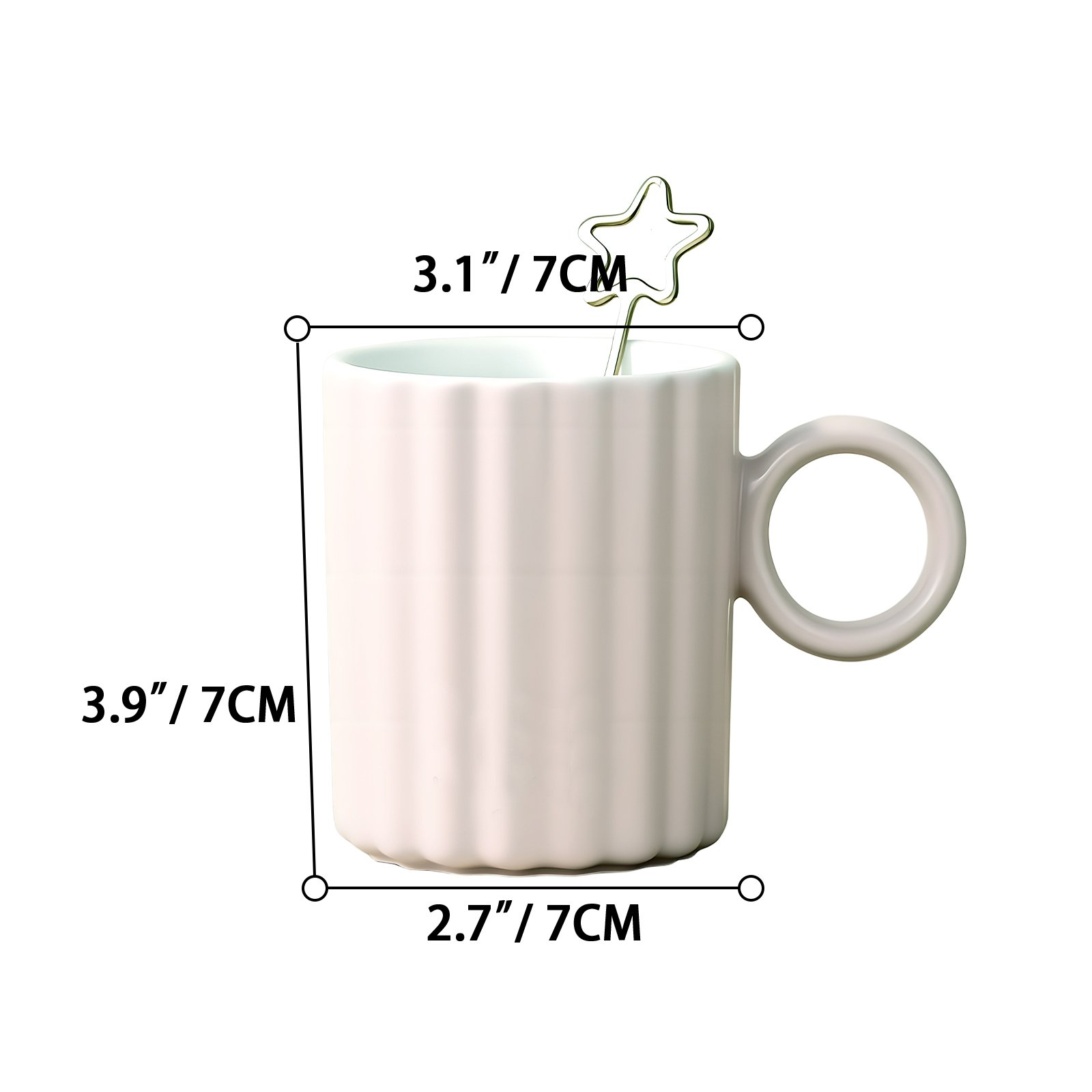 Petal Ceramic Mug-White