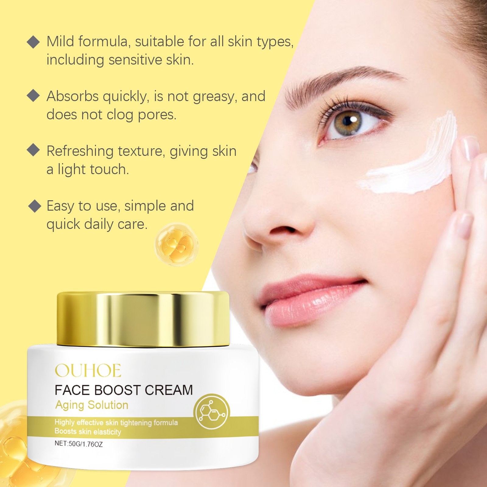 OUHOE Facial Care Cream Hydrating Moisturizing Moisturizing Face Skin Fresh And Easy To Absorb Gentle Care Cream - Image 4
