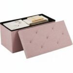 43-inch Foldable Storage Bench, Made Of PVC, With A Load Capacity Of 660 Pounds
