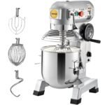 Commercial Food Mixer, 10Qt Commercial Mixer With Timer Function, 450W Stainless Steel Bowl Heavy-duty Electric Food Mixer, 3-speed Adjustable 113/184/341 RPM