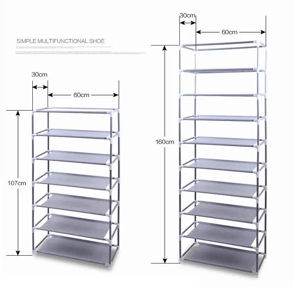 10 Layer 9 Grid Shoe Rack Shelf Storage Closet Organizer Cabinet Multiple Colors - Image 6