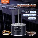 VEVOR Condenser Fan Motor 5KCP39GFS166S, 3S003, 208 230V, 825RPM, OEM Standard Upgraded Replacement Condenser Motor Reversible Rotating,