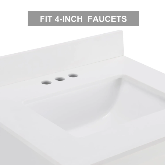 24 Bathroom Vanity With Single Sink Combo, Farmhouse Undermount Bathroom Sink Cabinet With Sliding Barn Doors And 2 Drawers, Freestanding Bathroom Vanities,White - Image 13