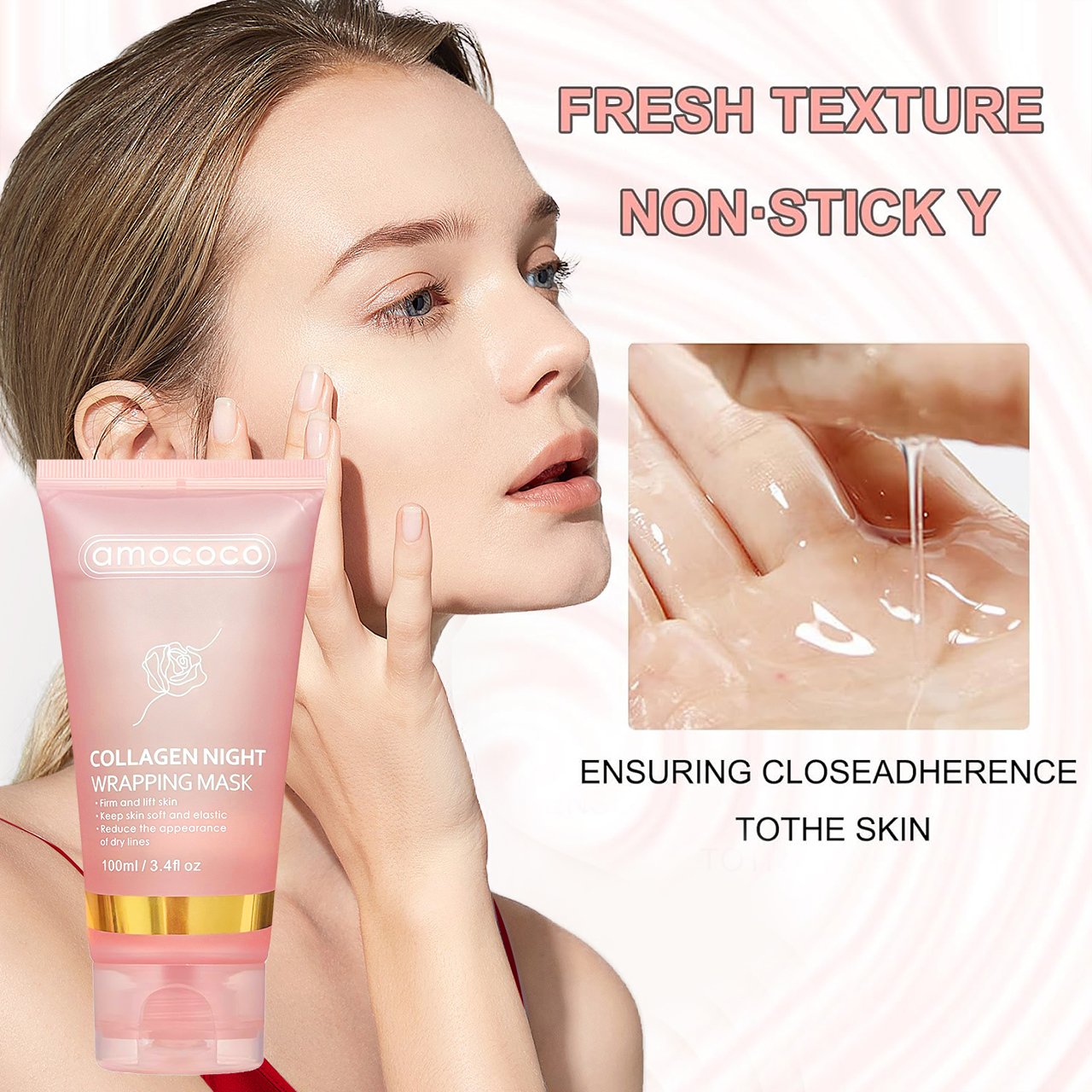 Only Supports Self Pickup With Waybill Collagen Night Wrapping Mask Firm & Lift Skin, Keep Soft & Elastic, Reduce Dry Lines
